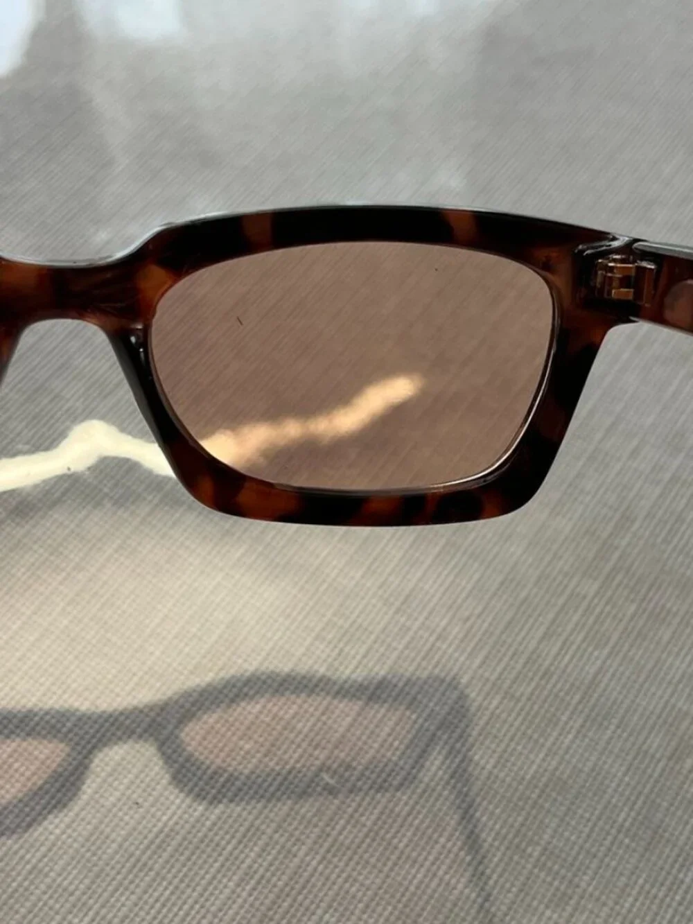 AIRE Sculptor Sunglasses Tortoise Rectangular Frame Brown Lenses